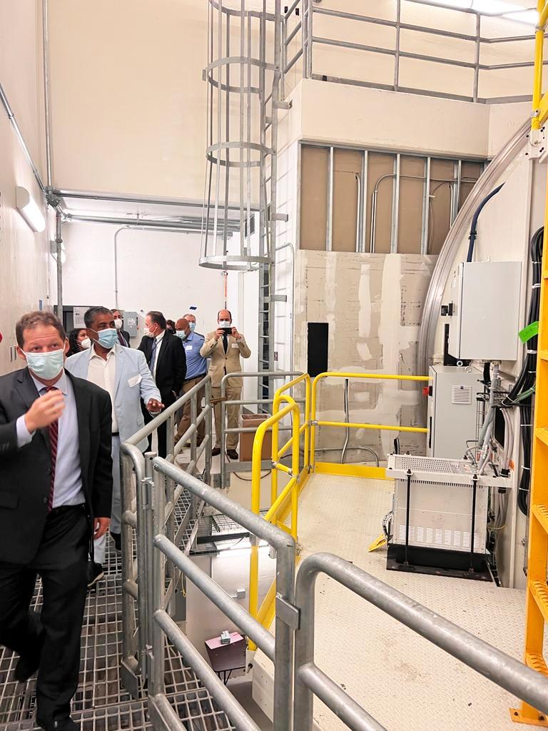 Congressman Adriano Espaillat taking a tour of the New York Proton Center