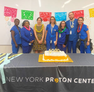 New York Proton Center team celebrating the treatment of their 4,000th patient.