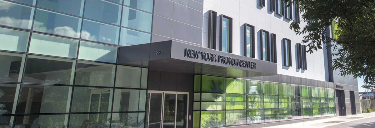 Front entrance of the New York Proton Center